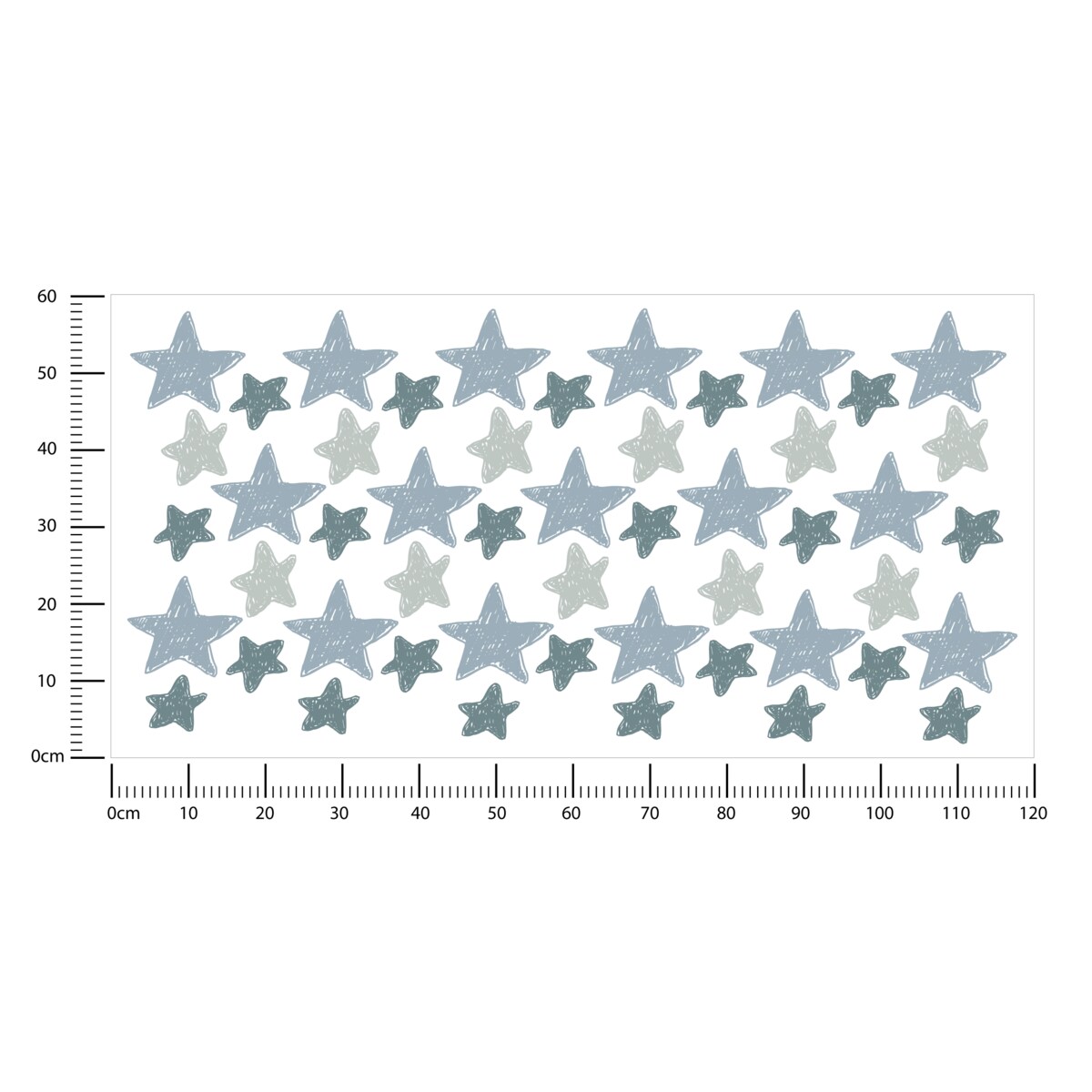 Naklejki Ścienne Do Pokoju Dziecka GWIAZDKI Gwiazdeczki Komiks ZESTAW 120x60cm