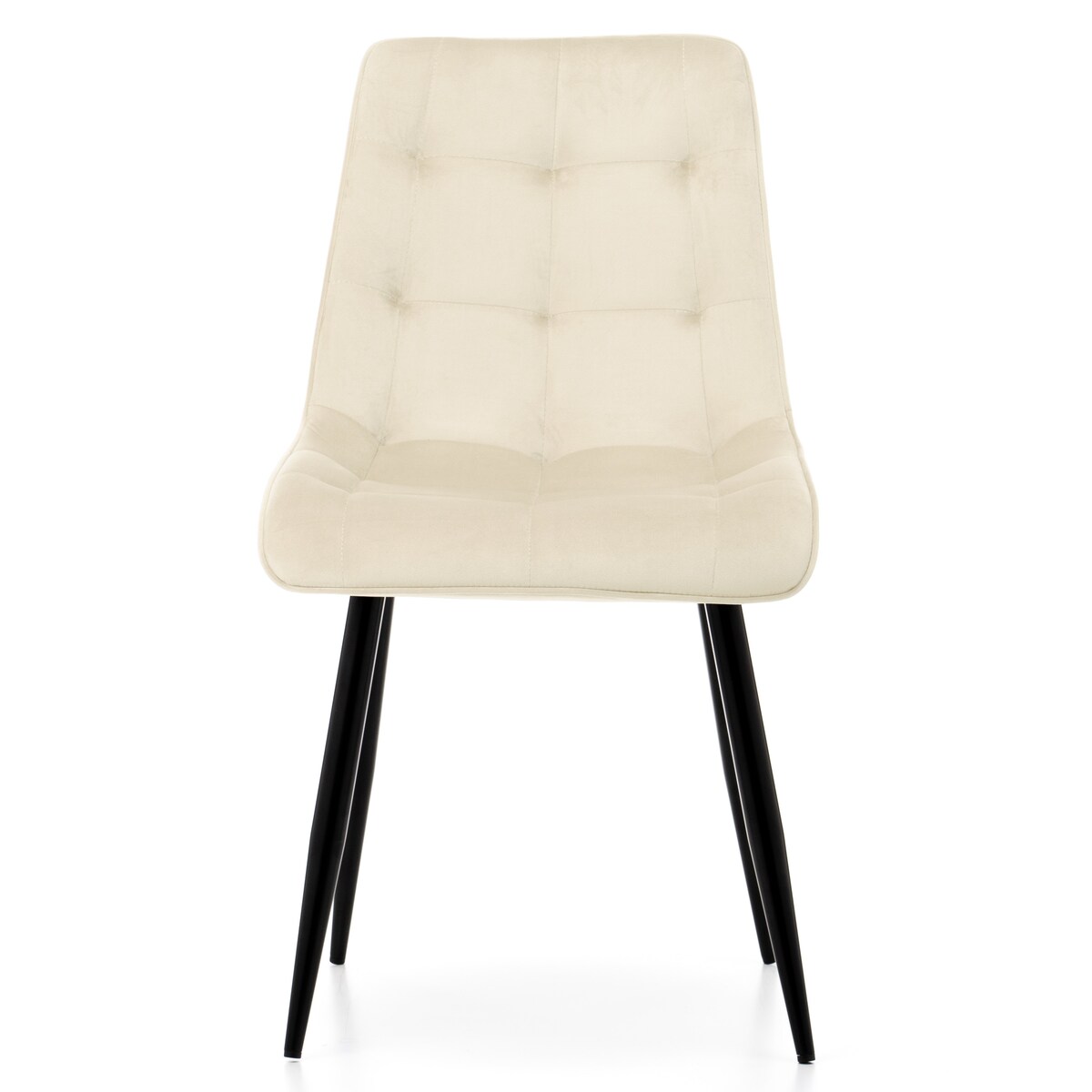 Krzesło tapicerowane welurowe CHIC velvet jasnobeżowy do salonu jadalni