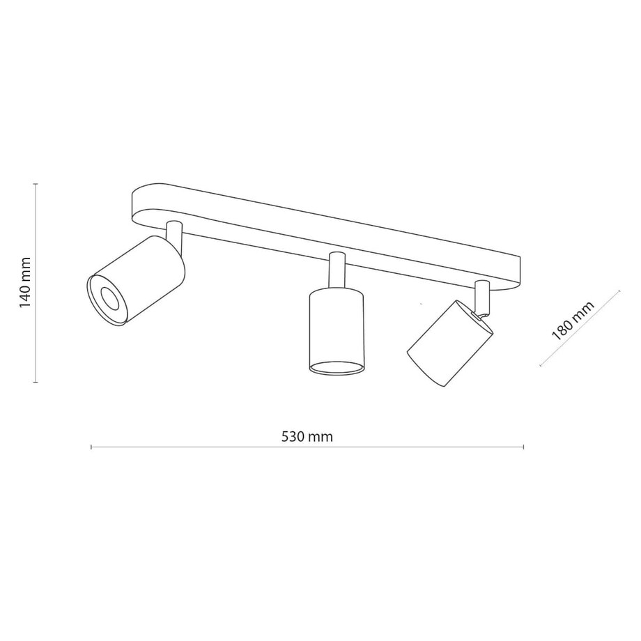 Lampa sufitowa nad stół Top Wood 3296 TK Lighting potrójna drewniana biała
