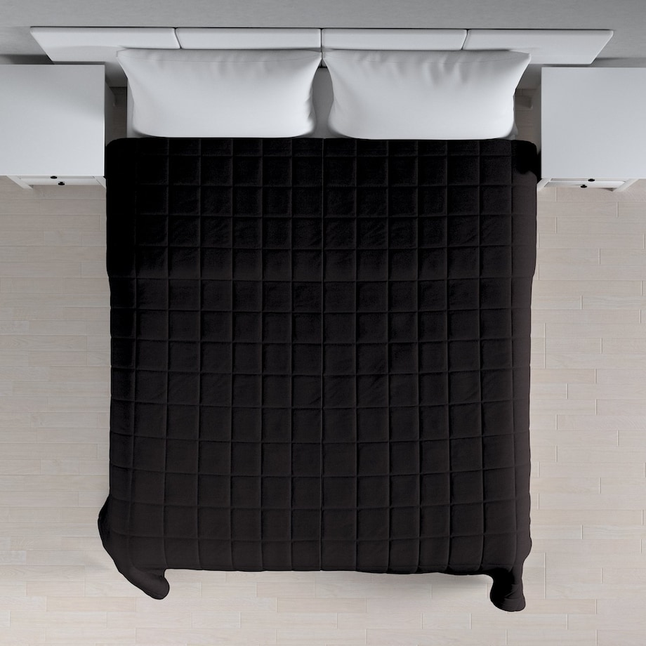 Narzuta pikowana w kratę 200x210 shadow grey (grafitowy)