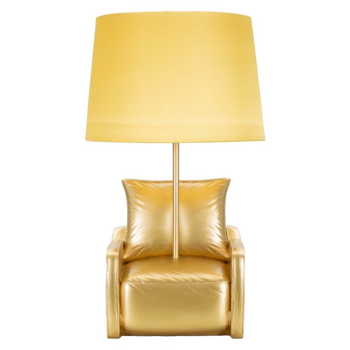 Lampa stołowa Midcentury, kolor złoty, żywica syntetyczna, żelazo i tkanina, 26 x 26 x 46 cm, 1 x E27, max. 40 W, do salonu i sypialni, Mauro Ferretti