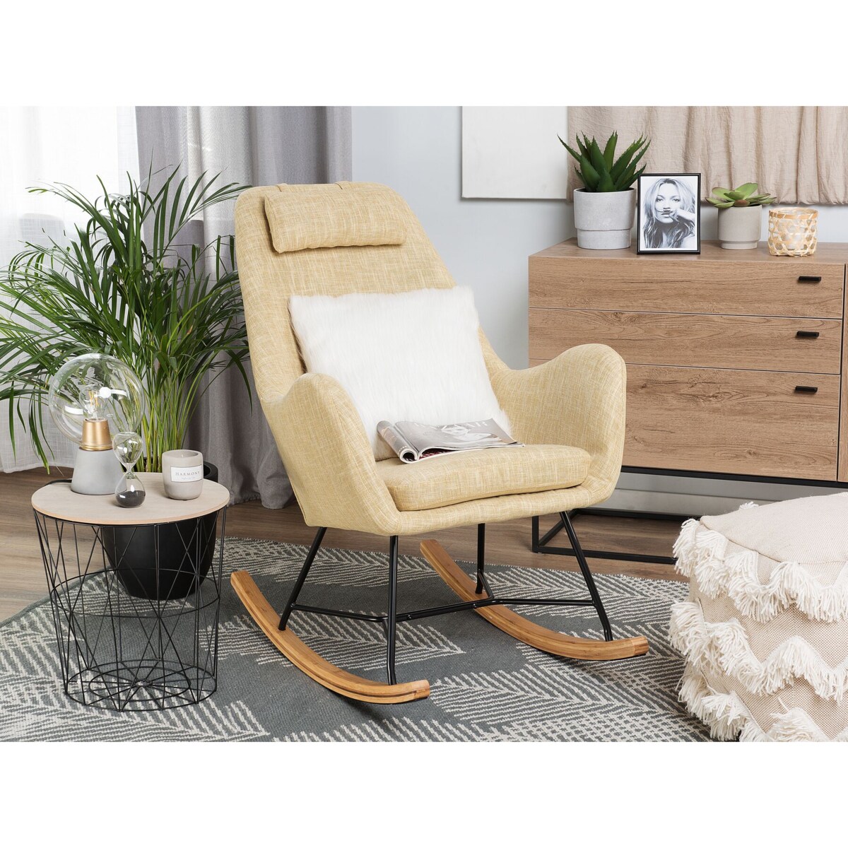 Fotel bujany żółty ARRIE