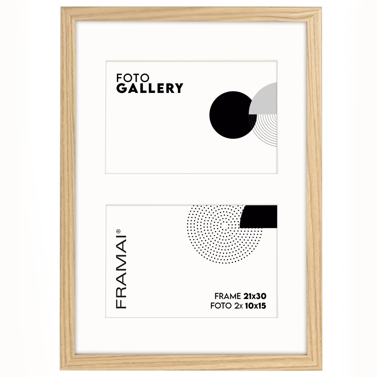 Ramka na 2 zdjęcia 10x15 cm foto galeria zdjęć multirama dębowa 21x30 cm FRAMAI