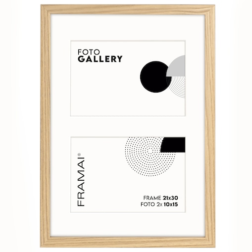Ramka na 2 zdjęcia 10x15 cm foto galeria zdjęć multirama dębowa 21x30 cm FRAMAI