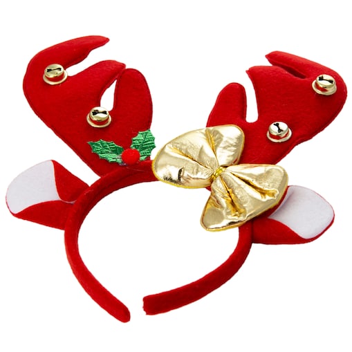 Opaska Na Głowę Rogi Renifera 24X25 Cm Święta Mikołajki Ozdoba Do Włosów Czerwone
