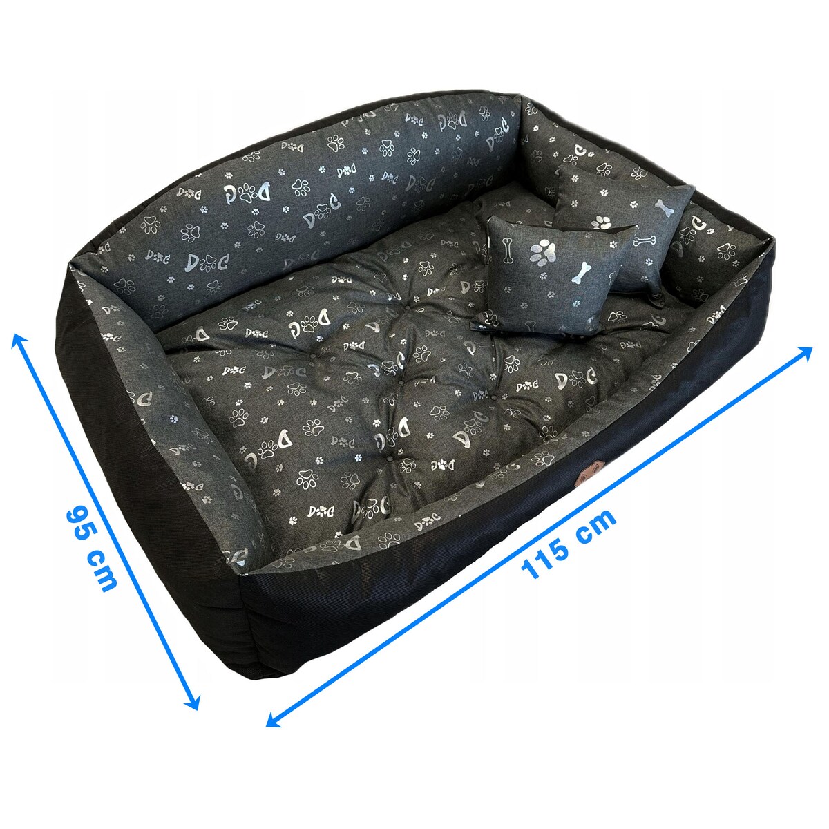 Legowisko Dla Psa Kanapa Posłanie Muszla 115X95 Cm Wodoodporne Poduszki Pikowane Kość Srebrna