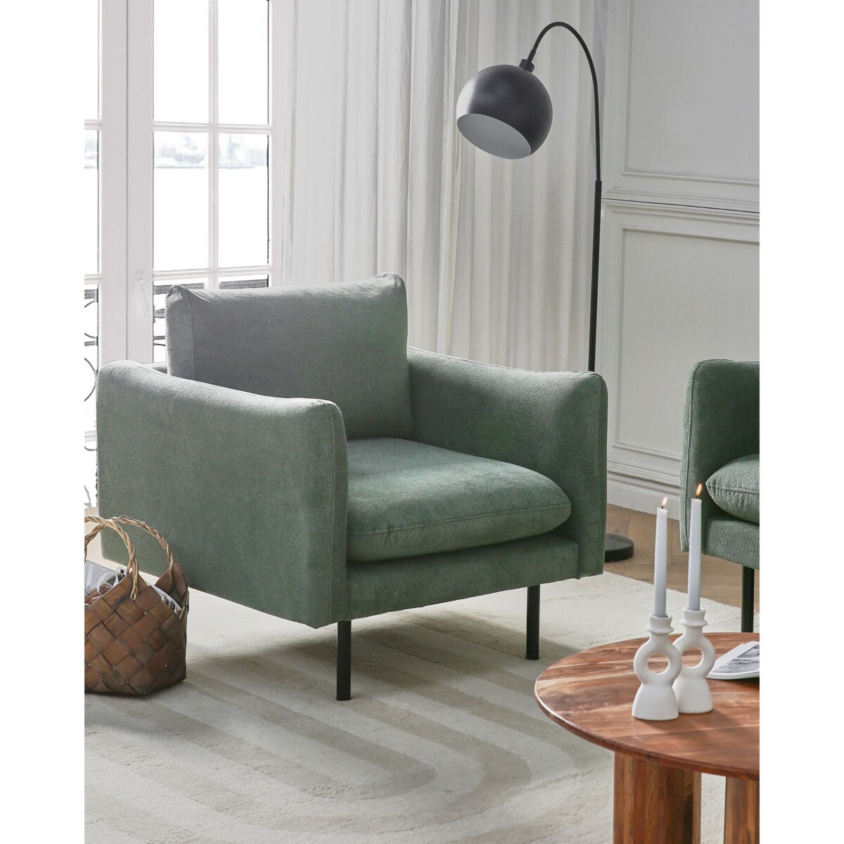 Fotel tapicerowany zielony VINTERBRO