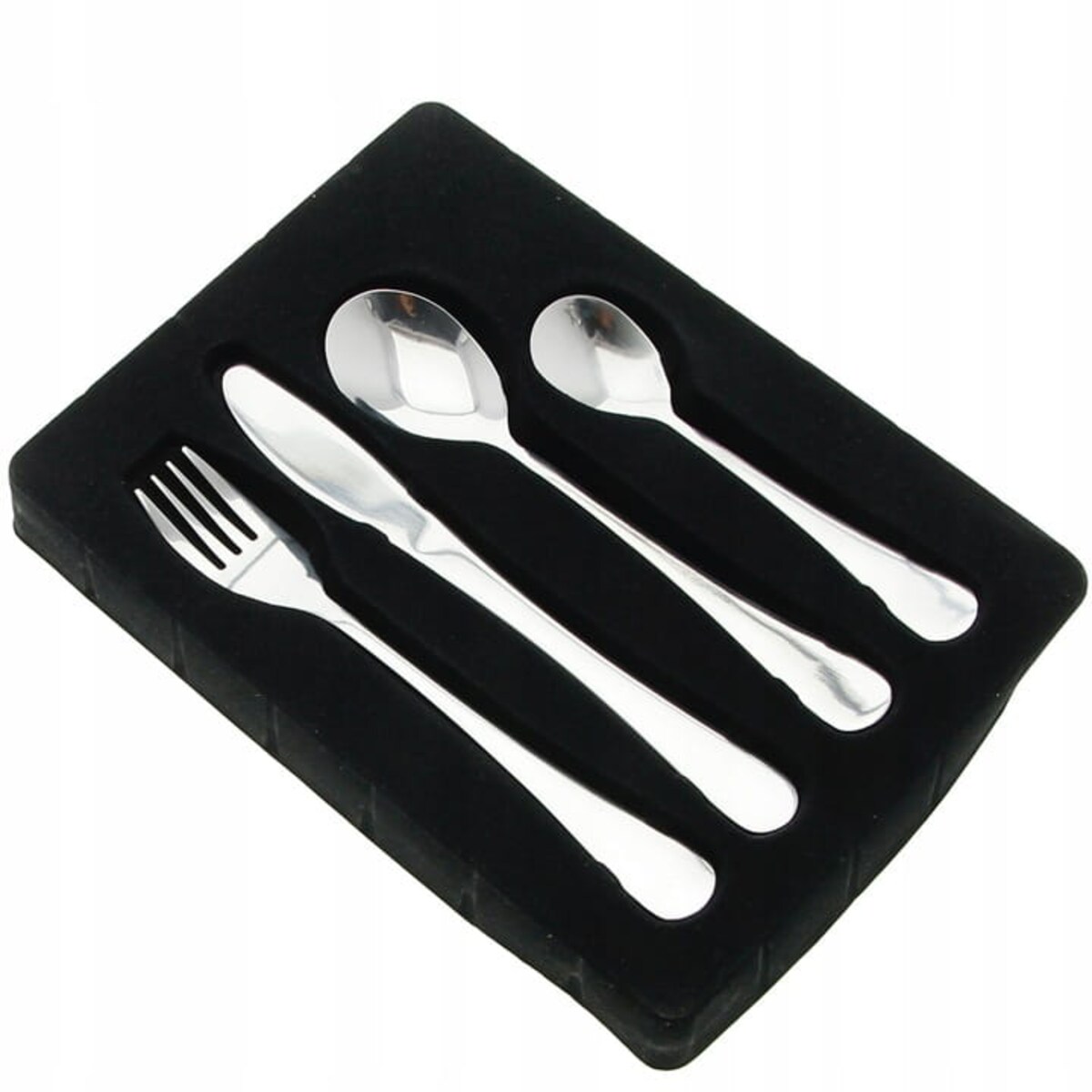 sztućce dla Dzieci Bez Wzoru 4 Atestowane ze Stali Nierdzewnej Komplet