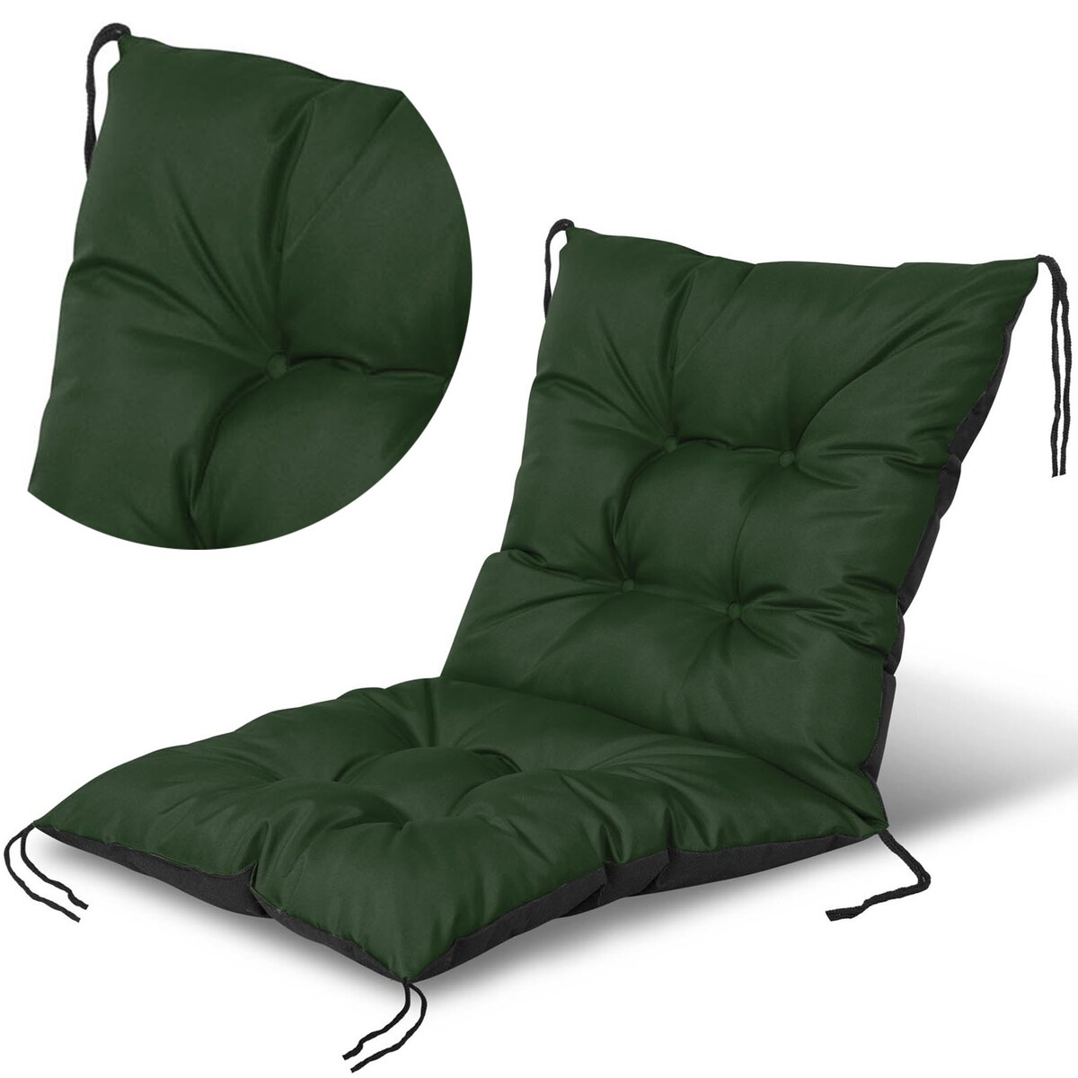 Poduszka Ogrodowa Na Krzesło Fotel 50X50X50 Cm Wodoodporna Pikowana Wiązana