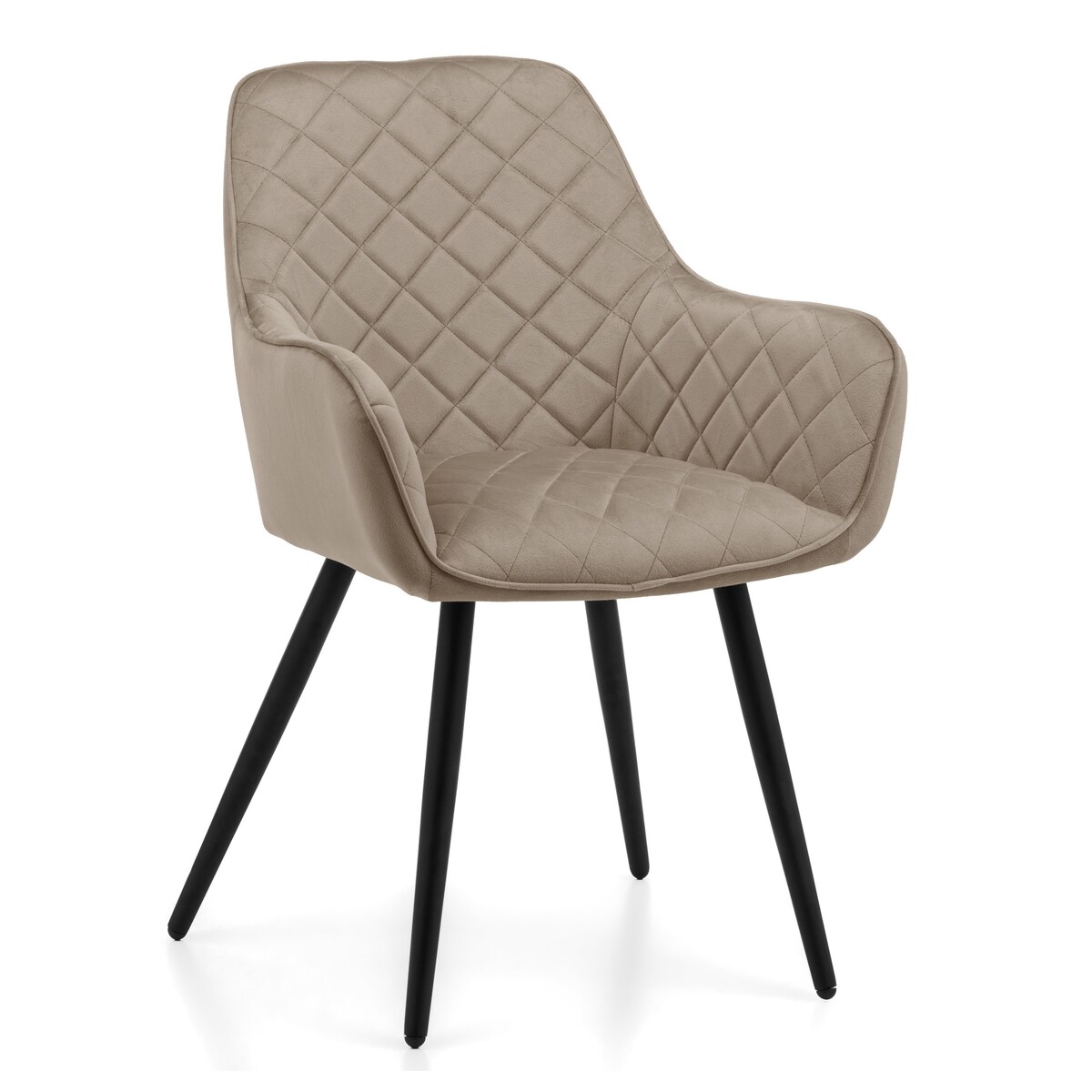 Krzesło tapicerowane COLIN aksamit velvet welur do salonu jadalni ciemnobeżowy