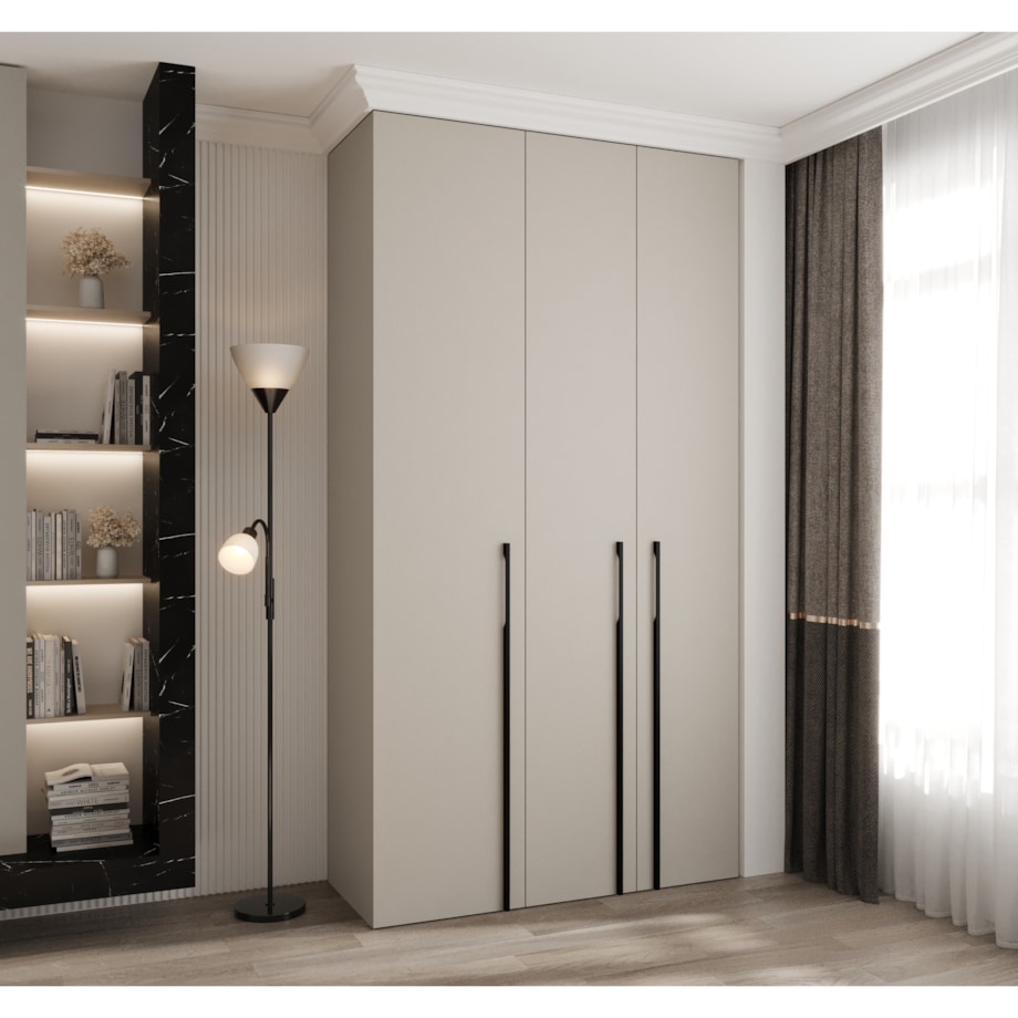 Szafa trzydrzwiowa Como 3 130 gł.40 kaszmir+czarny