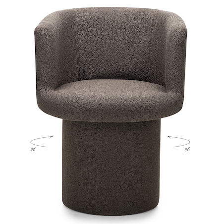Fotel obrotowy, bouclé, ciemnobrązowy Haco