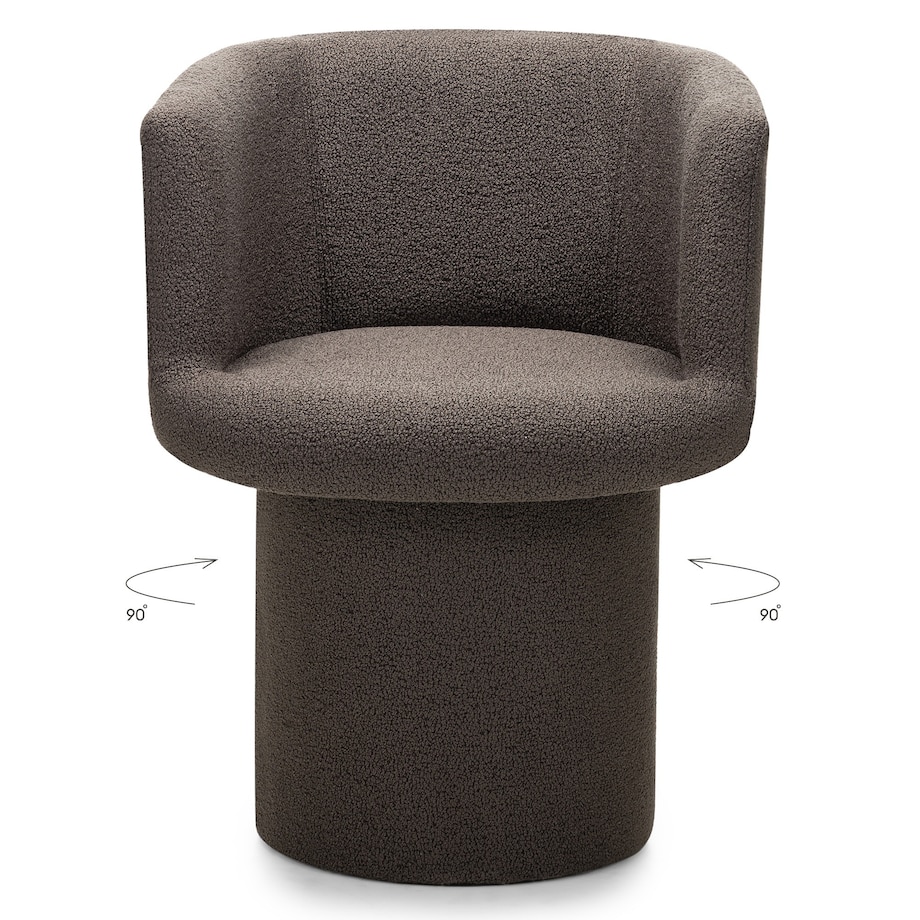 Fotel obrotowy, bouclé, ciemnobrązowy Haco