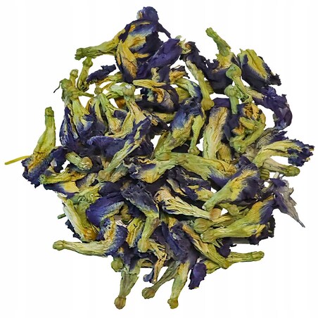 HERBATA NIEBIESKA - Butterfly Pea Tea napar kwiaty klitorii ternateńskiej BLUE TEA - Doskonała na ciepło, jako mrożona herbata lub naturalny barwnik do napojów i wypieków