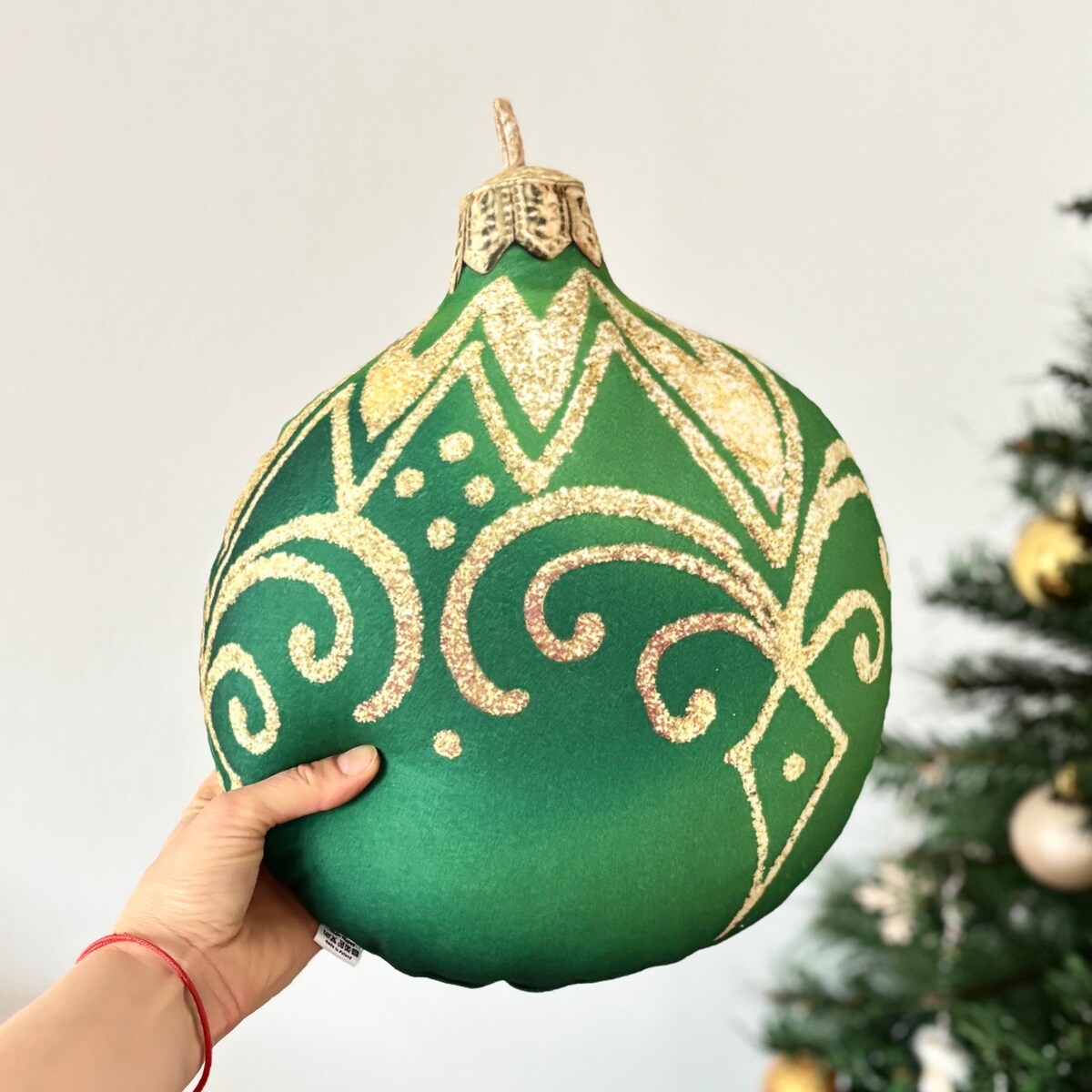 Poduszka dekoracyjna zielona Bombka mała