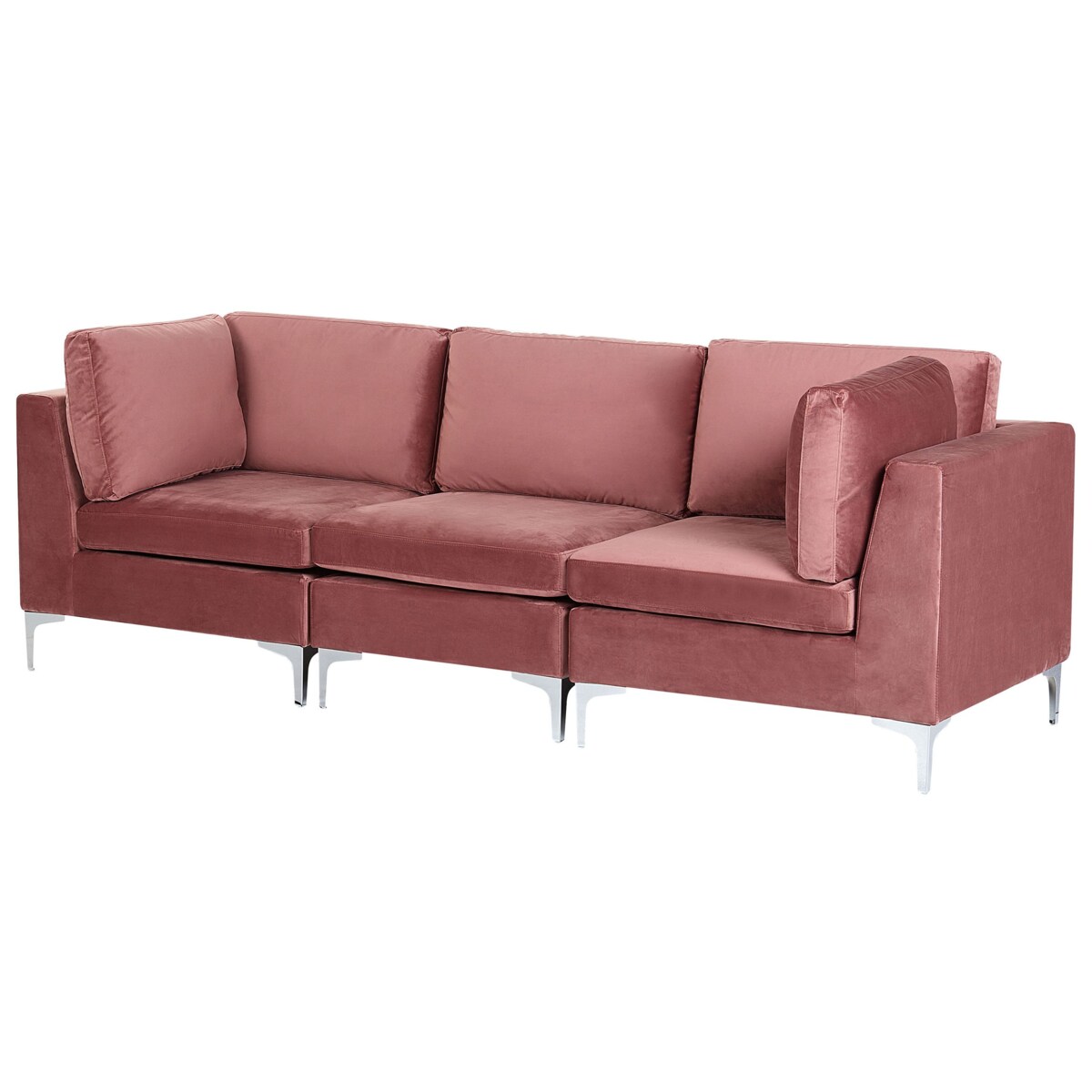 Sofa modułowa EVJA Welur Różowy dla 3 osób