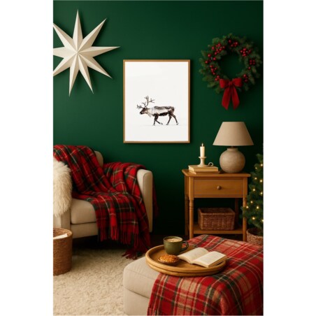 Poster Story, Plakat, Obraz - Renifer w Śniegu, wymiary 42 x 60 cm