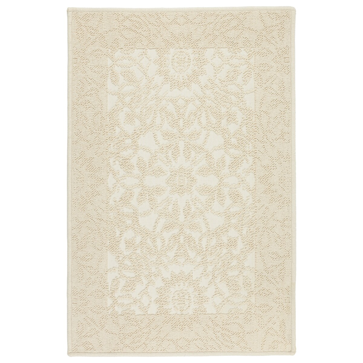 Dywanik łazienkowy Lino 50x80 cm bawełniany ornament beżowy szt