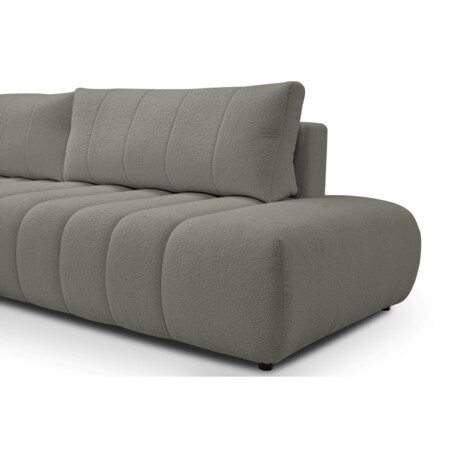 Narożnik z funkcją spania ALOO, lewostronny, tkanina boucle-szara