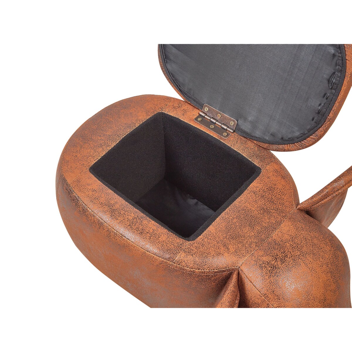 Pufa zwierzak ze schowkiem ekoskóra ciemnobrązowa ELEPHANT