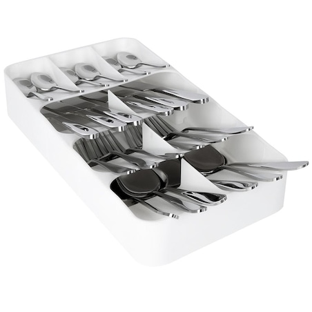 Organizer Wkład do Szuflady na sztućce Biały 39 x 17 x 5,5 cm