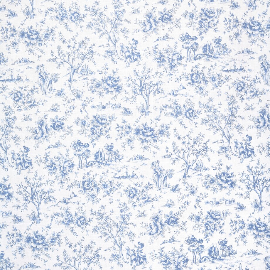 Obrus Toile de Jouy Blue okrągły - Średnica ok. ⌀ 210 cm