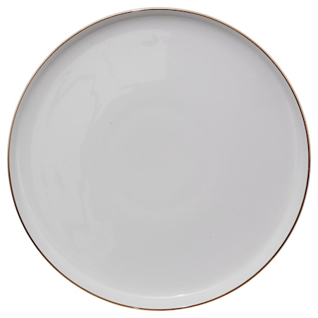 Talerze obiadowe porcelanowe SUBLIMA, złota obwódka, 6 sztuk x Ø 27 cm