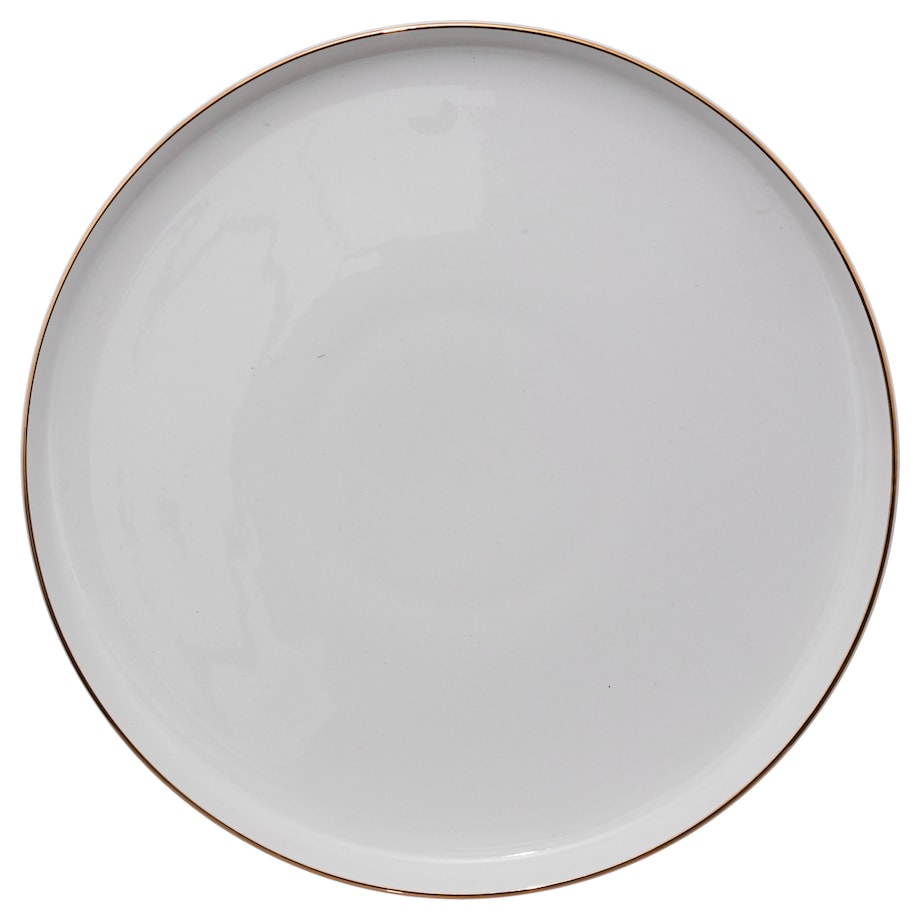 Talerze obiadowe porcelanowe SUBLIMA, złota obwódka, 6 sztuk x Ø 27 cm