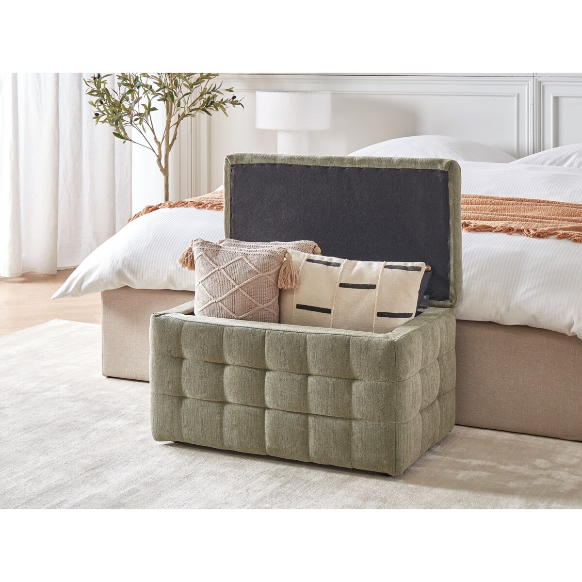 Puf ze schowkiem oliwkowy MICHIGAN