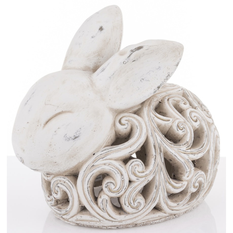 Dekoracja - królik ażurowy 21x16x26 cm BEŻOWY