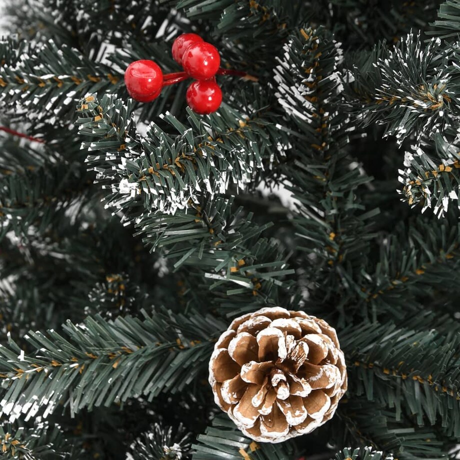 vidaXL Sztuczna choinka ze stojakiem, zielona, 150 cm, PVC