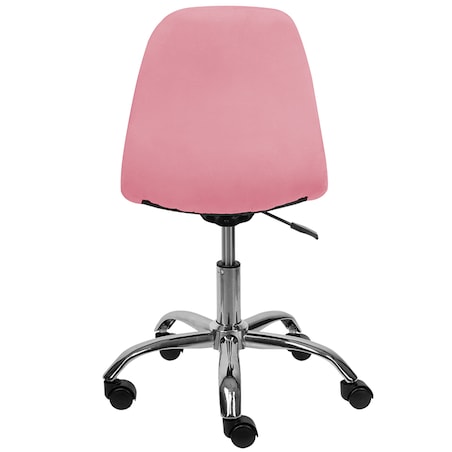 KRZESŁO BIUROWE FOTEL OBROTOWY REGULOWANY WELUROWY PIKOWANY DO BIURKA RÓŻOWE