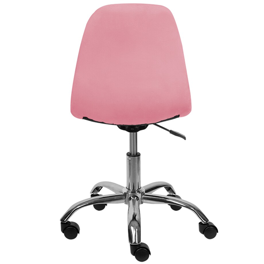 KRZESŁO BIUROWE FOTEL OBROTOWY REGULOWANY WELUROWY PIKOWANY DO BIURKA RÓŻOWE