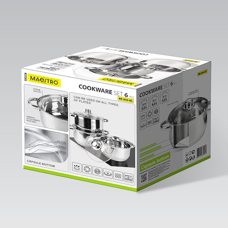 Zestaw garnków garnki komplet 6-ele 3L / 4L / 5L MAESTRO