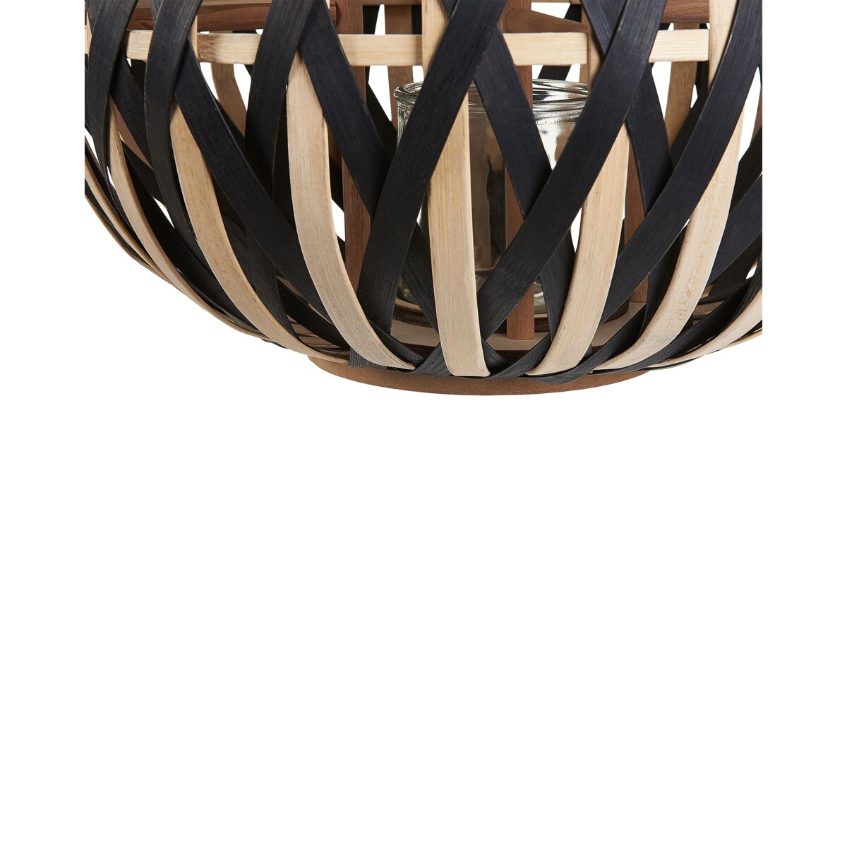 Lampion bambusowy 37 cm naturalny z czarnym BESAH