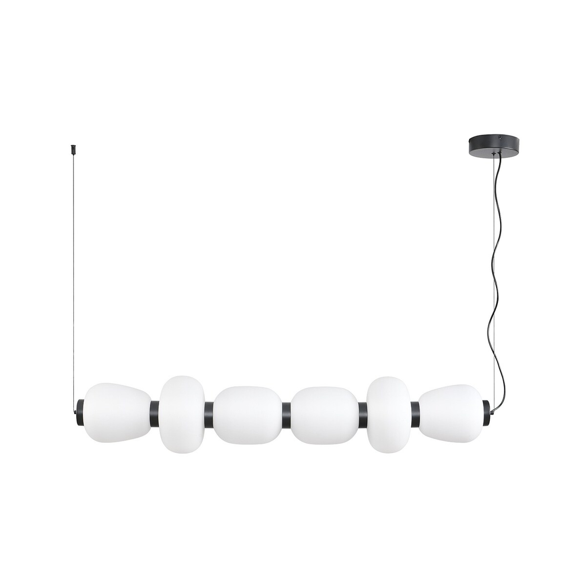 Lampa wisząca BRILLA-6 LED biało-czarna 125 cm