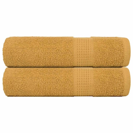 vidaXL Ręczniki prysznicowe 2 szt. Złoty 70x140cm 360 gsm 100% bawełna