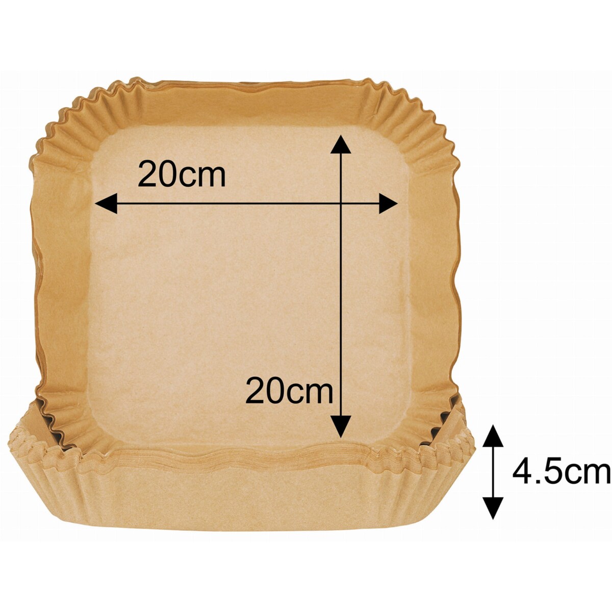 Wkłady papierowe do frytkownicy kwadratowe 20cm 100 sztuk KLAUSBERG