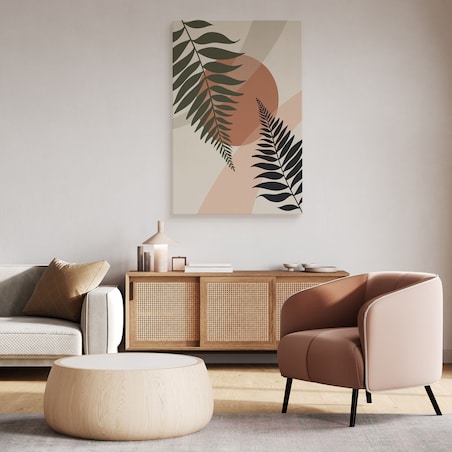 Obraz Palma Zachód Słońca Liście 30x40cm