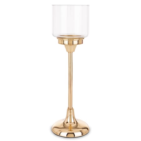 Świecznik złoty z kloszem 34x11 cm LAMBONG - III wysoki