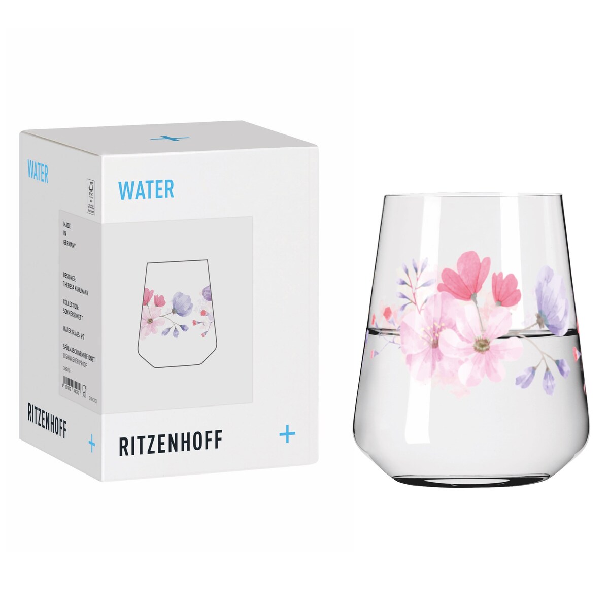 Ritzenhoff Szklanka kryształowa Sommersonett kwiaty 510 ml ilustrator T. Kuhlmann