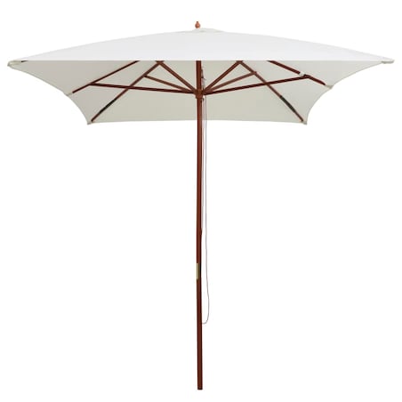 vidaXL Parasol ogrodowy, 200x300 cm, drewniany, kremowy