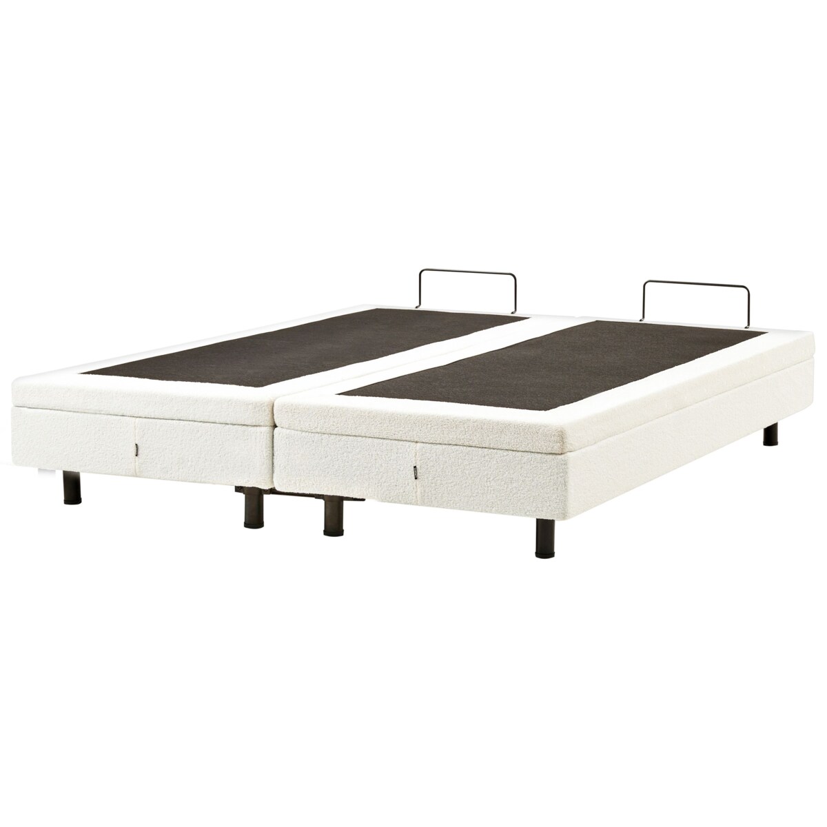 Łóżko regulowane bez zagłówka Boucle DUKE 180 x 200 cm Złamana biel