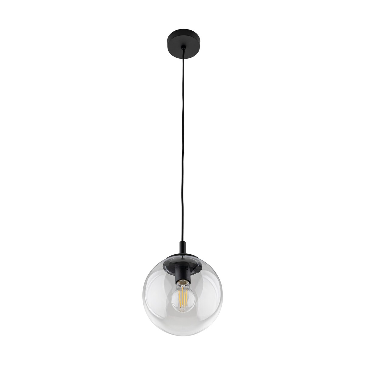Lampa wisząca TK Lighting ESME Transparent 3267 czarna transparentna E27 regulowana wysokość