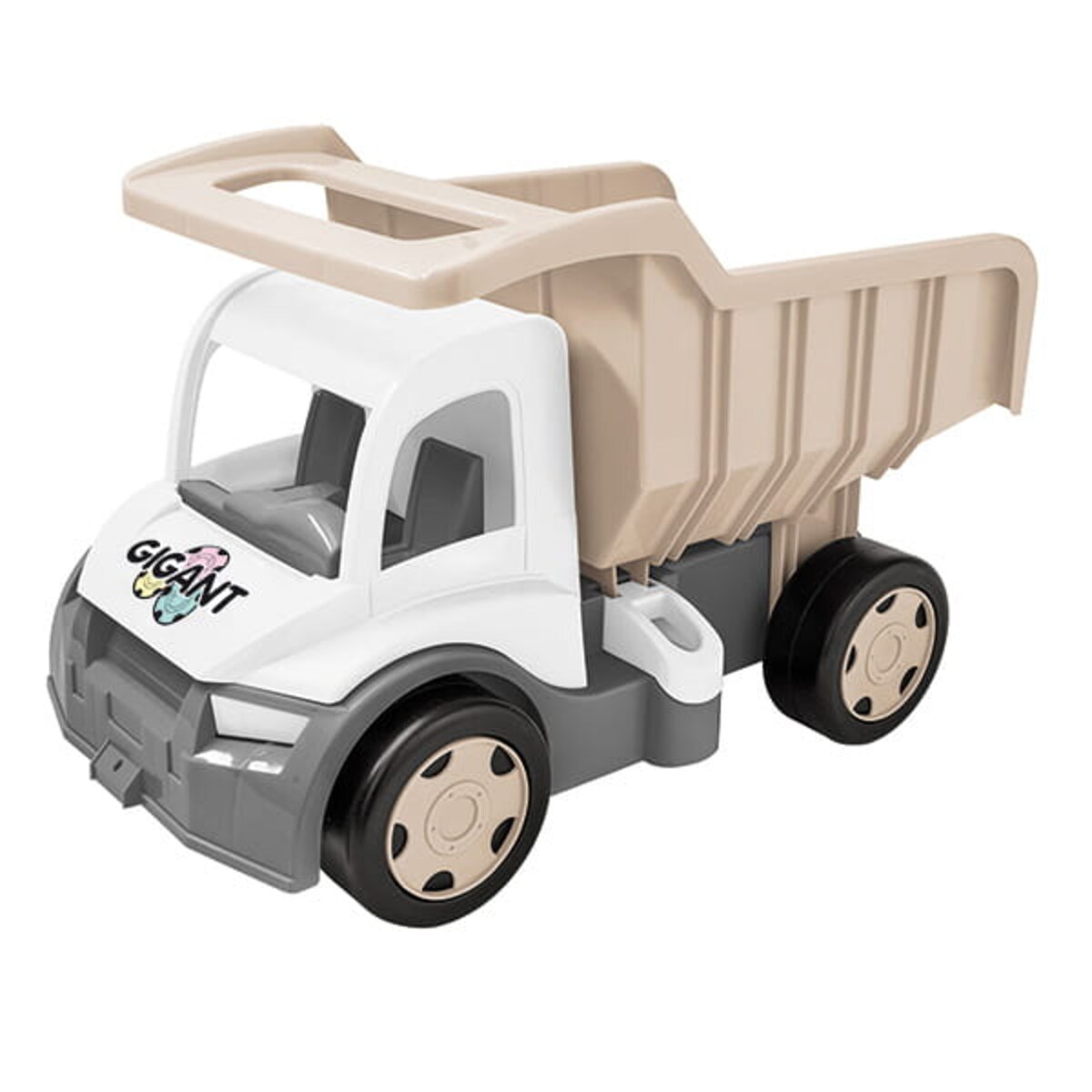 Beżowy duży samochód wywrotka dla dzieci WADER do 150kg