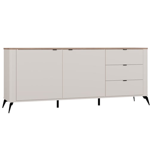 Komoda CORDOBA 2D3S Kaszmir Beż Dąb Castello Szafka 3 Szuflady Cichy Domyk