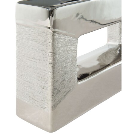 Lampka nocna porcelanowa srebrna ONYX