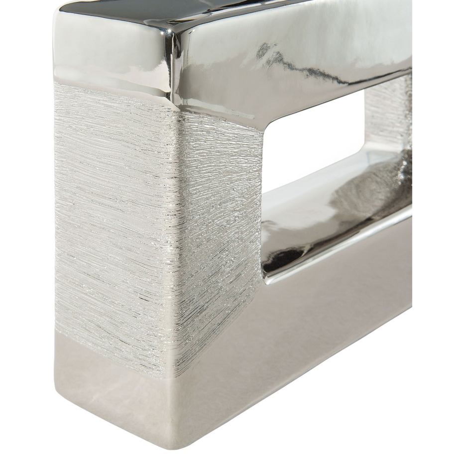 Lampka nocna porcelanowa srebrna ONYX