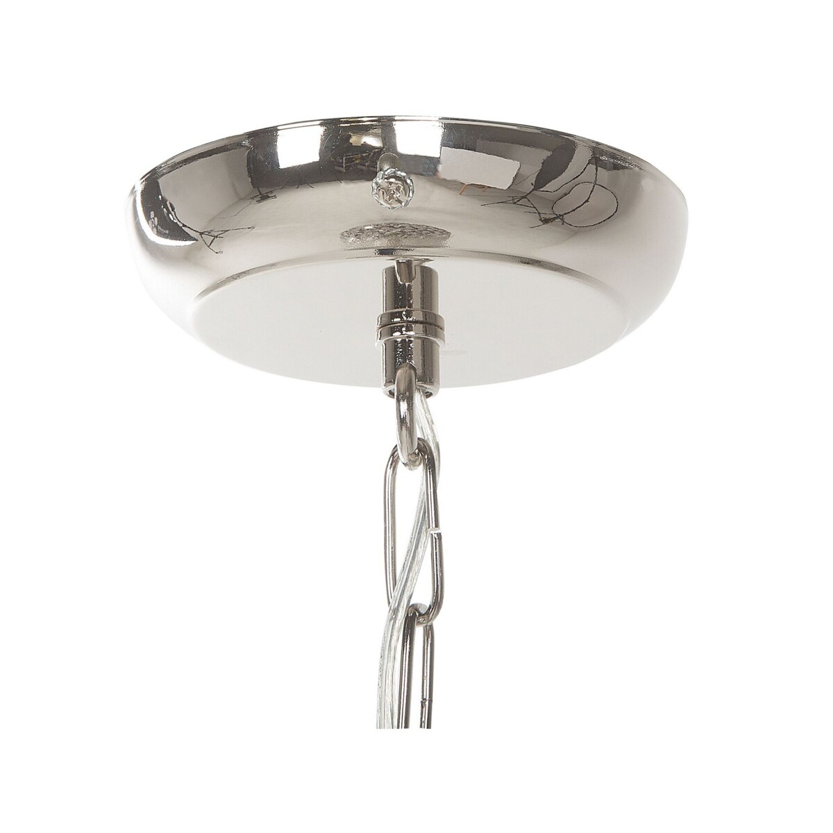 Lampa wisząca metalowa srebrna BANDAMA