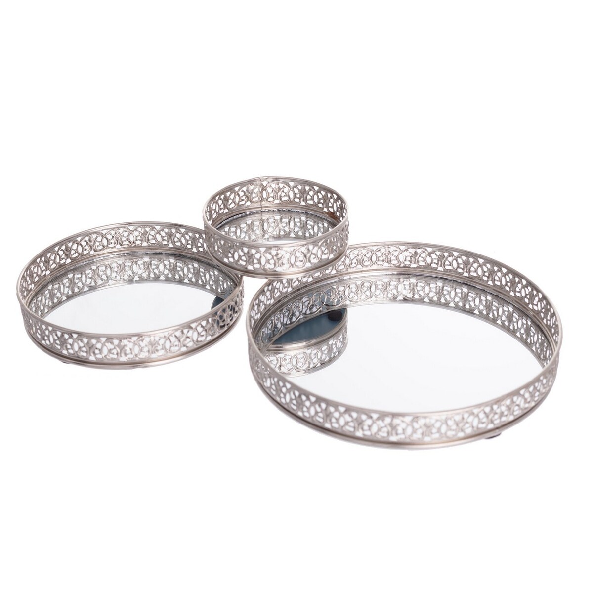 Komplet tac Judith 3szt. silver, ⌀10/15/20 x 3 cm